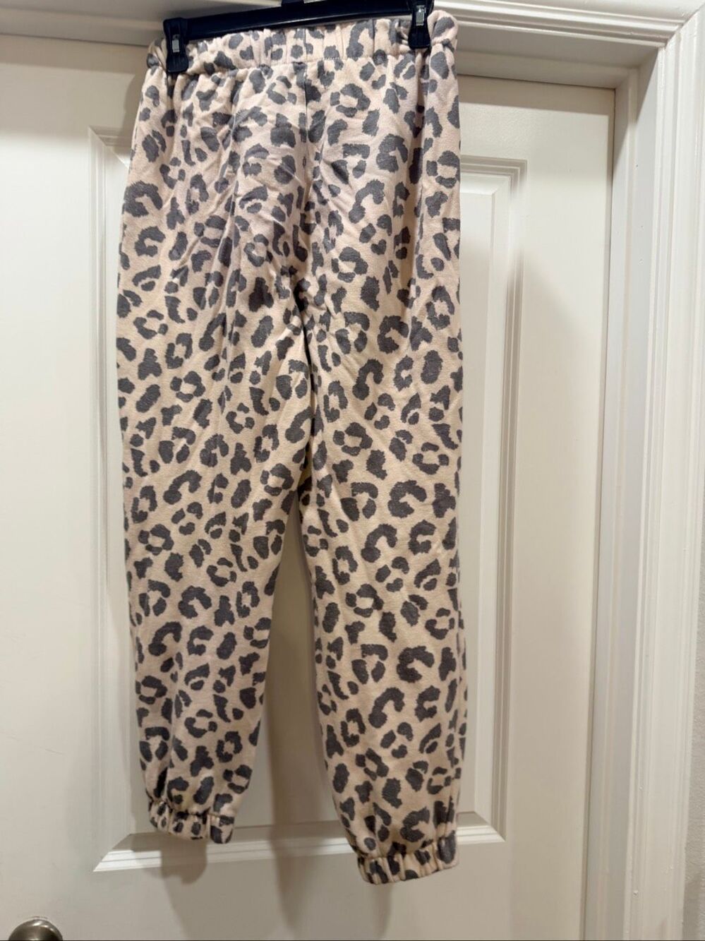 Colsie Tan Cheetah Leopard Print Fleece Jogger Sweatpants Lounge Pants Size S Sm